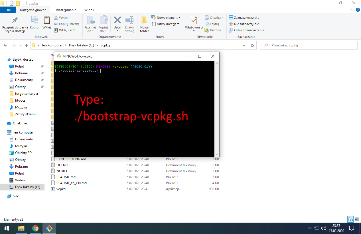 Type: ./bootstrap-vcpkg.bat