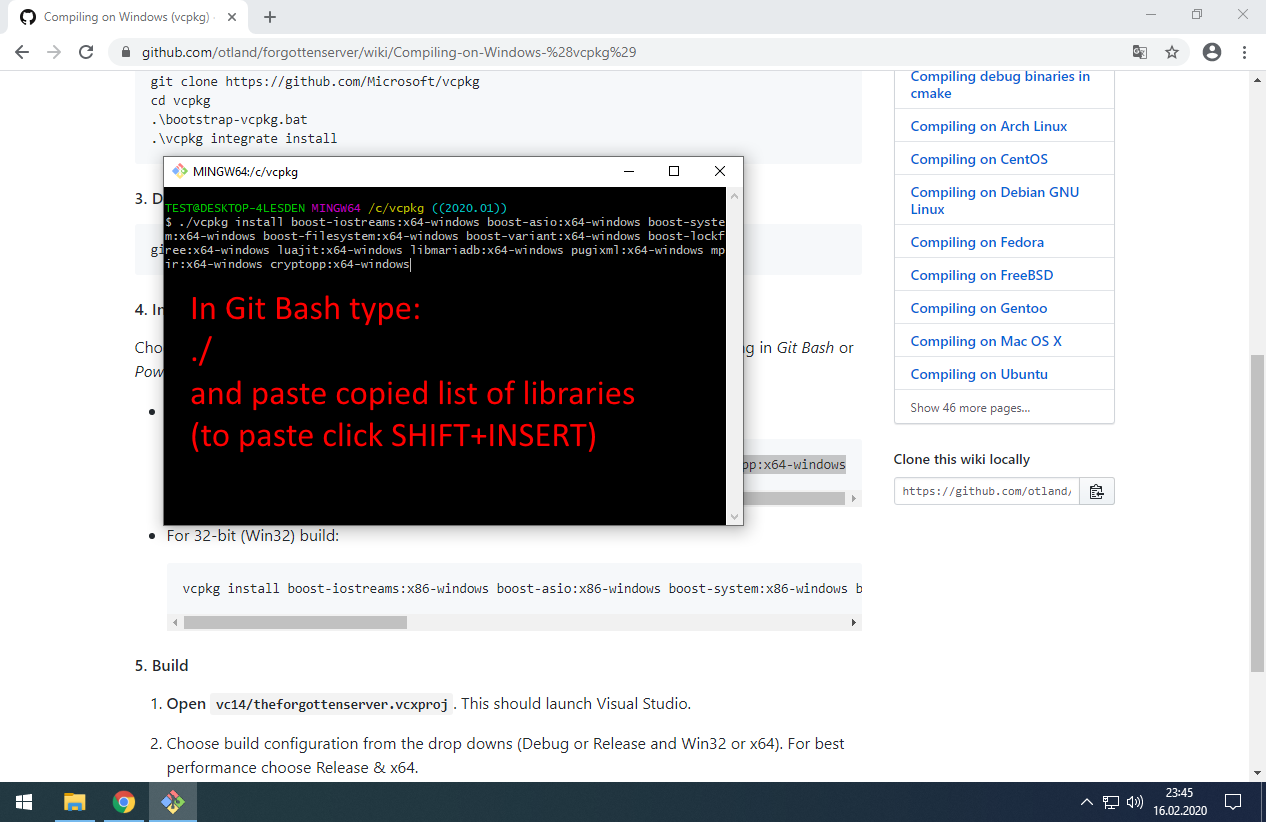 Type in console: ./ and paste list