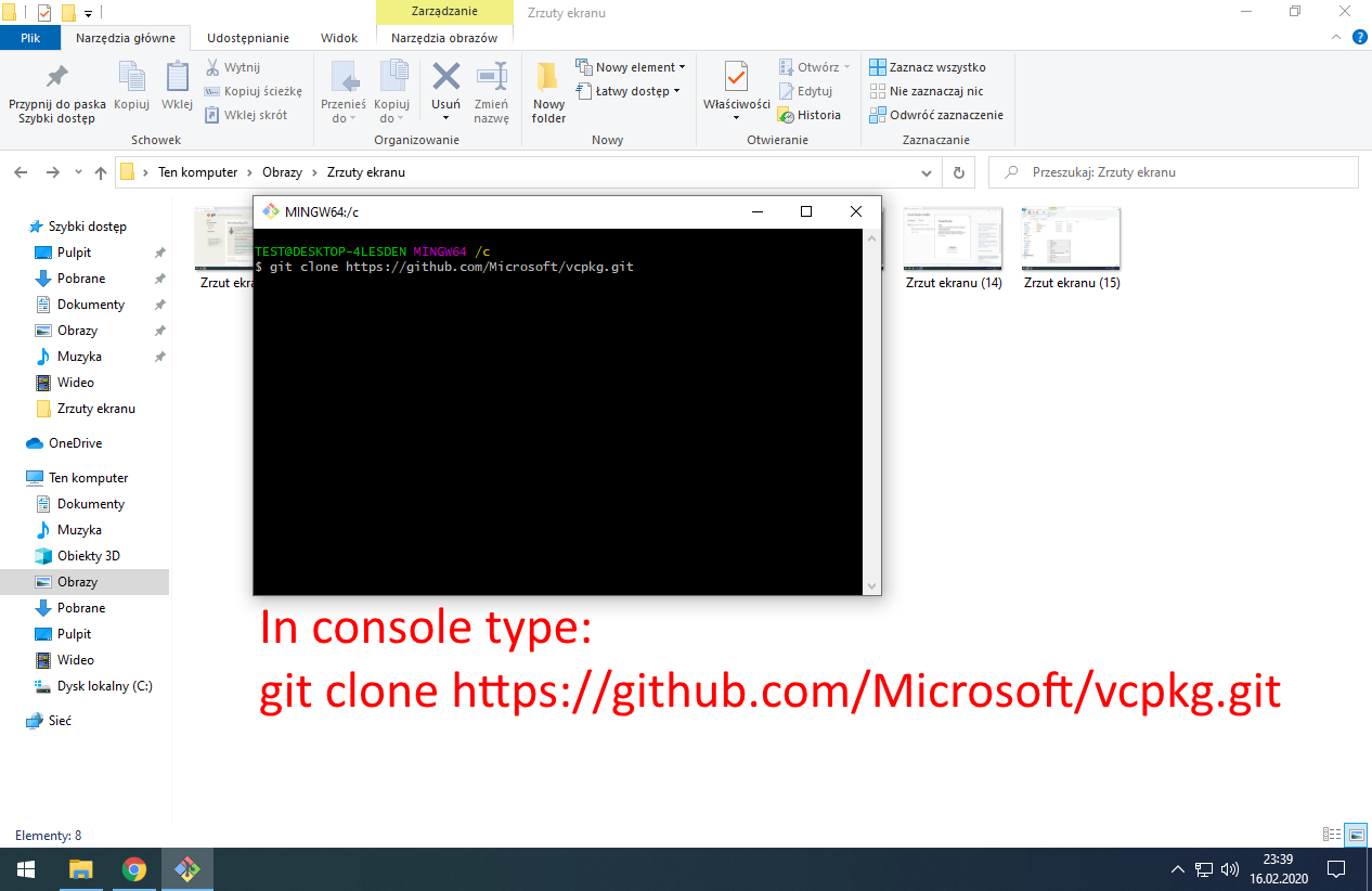 Type in console: git clone https://github.com/Microsoft/vcpkg.git
